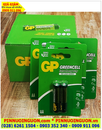 COMBO 1hộp 18vỉ=36viên Pin AA 1.5v GP GreenCell 15G-2U2 /R6 Extra Heavy _Giá 248.000đ /HỘP